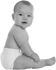 black and white baby photo