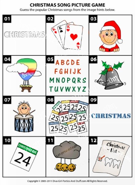 Christmas Song Picture Game
