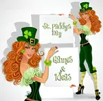 St Patrick's Day Divas Holding Game Signs