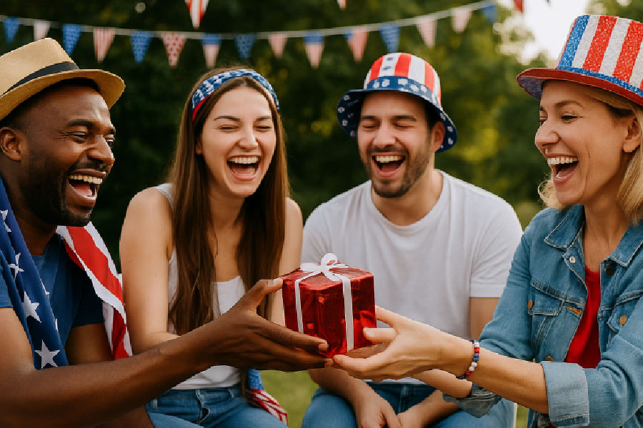 4th of July Left Right Game Players Having Fun