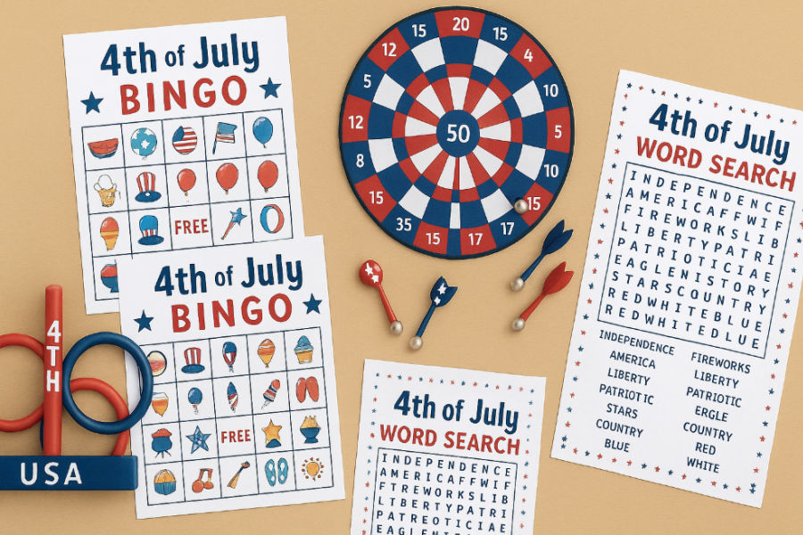 4th of July Party Games from Bingo to Darts
