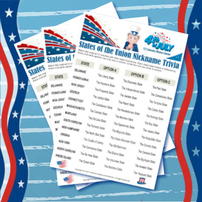 States of the Union State Nickname Game States of the Union State Nickname Game