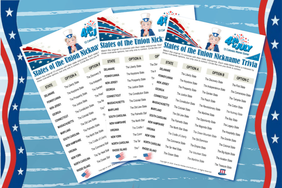 4th of July State Nicknames Quiz