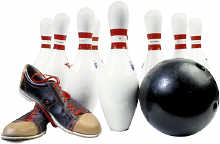 bowling ball and pins