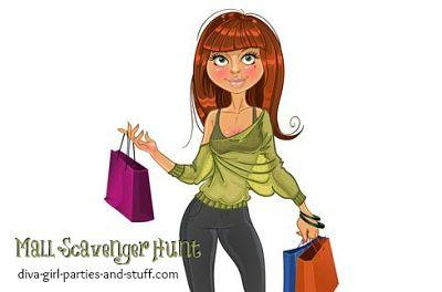 Girl Shopper Solving Mall Scavenger Hunt Riddles