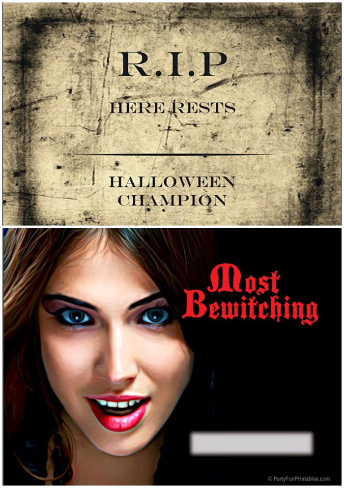 Printable Halloween Costume Awards