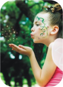 girl blowing fairy dust