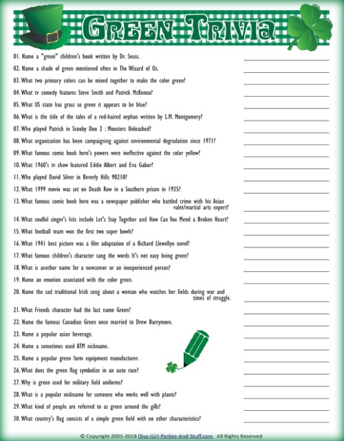 Printable St Patricks Day Games