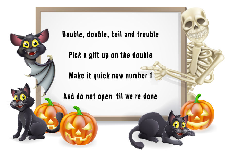 Halloween Pass the Gift Game Poem Sample
