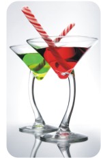 Green and Red Christmas Martinis