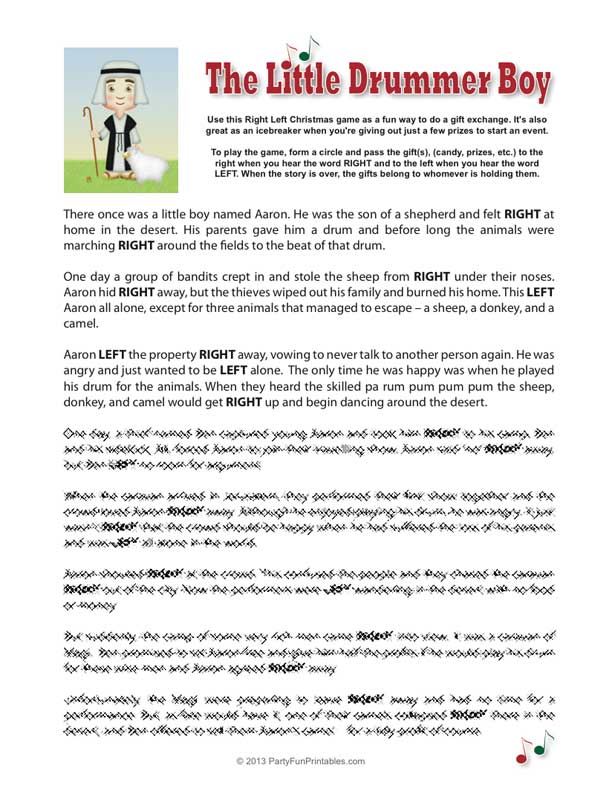 Little Drummer Boy Right Left Game