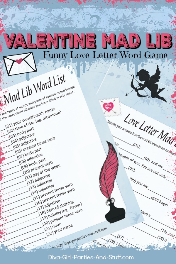 Love Letter Valentine Mad Lib Pin