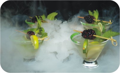 Mojito Party Cocktails in Dry Ice Mist