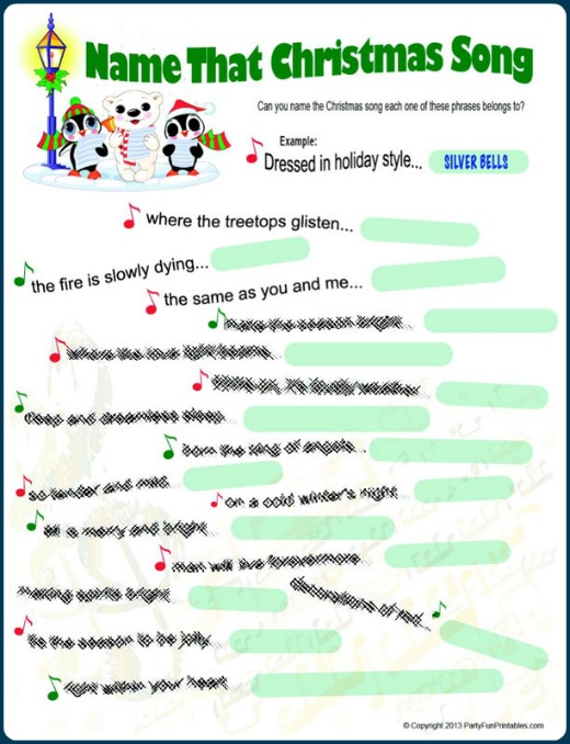 Christmas Song Picture Game