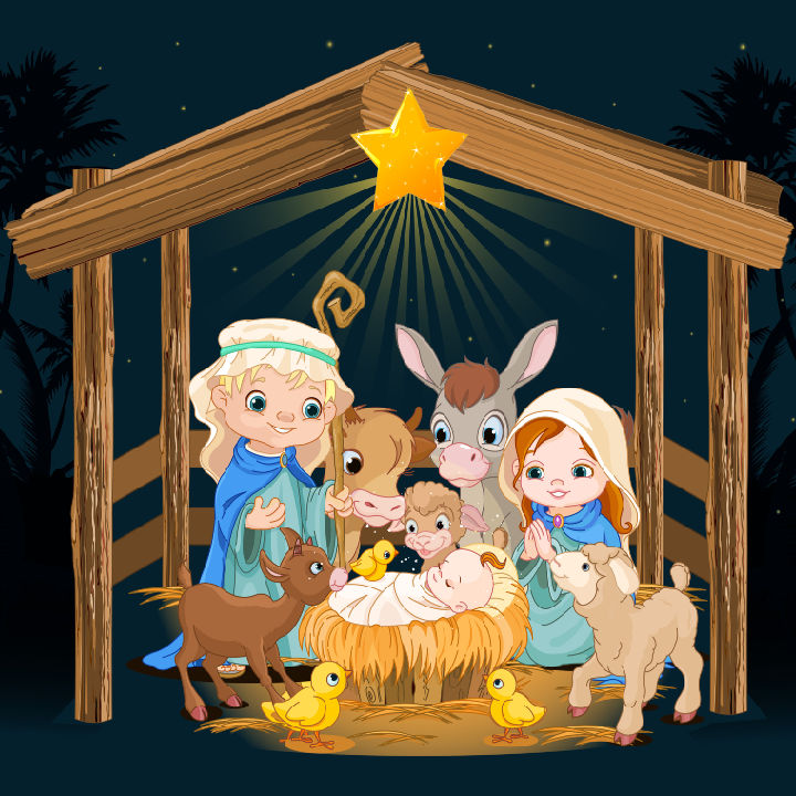 Nativity Scene in Christmas Right Left Game