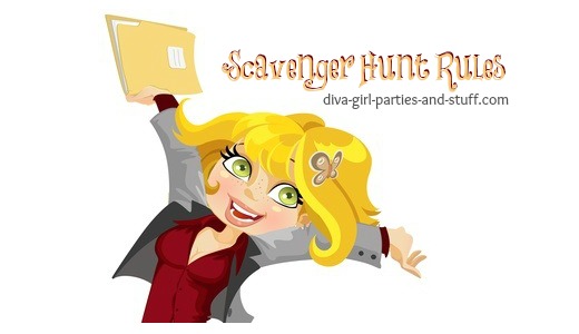 Party Planner Holding Up Scavenger Hunt Rules and Guidelines