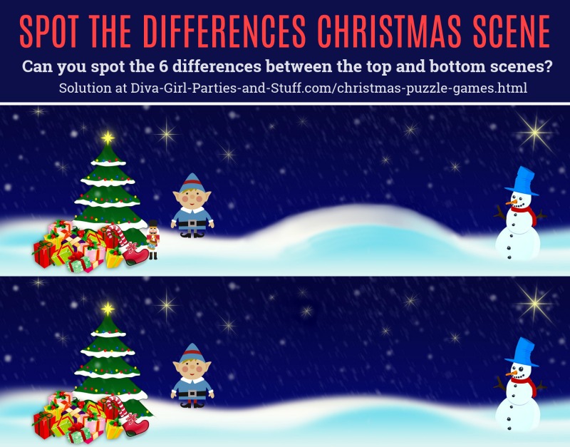 Spot the Differences Christmas Puzzle Game