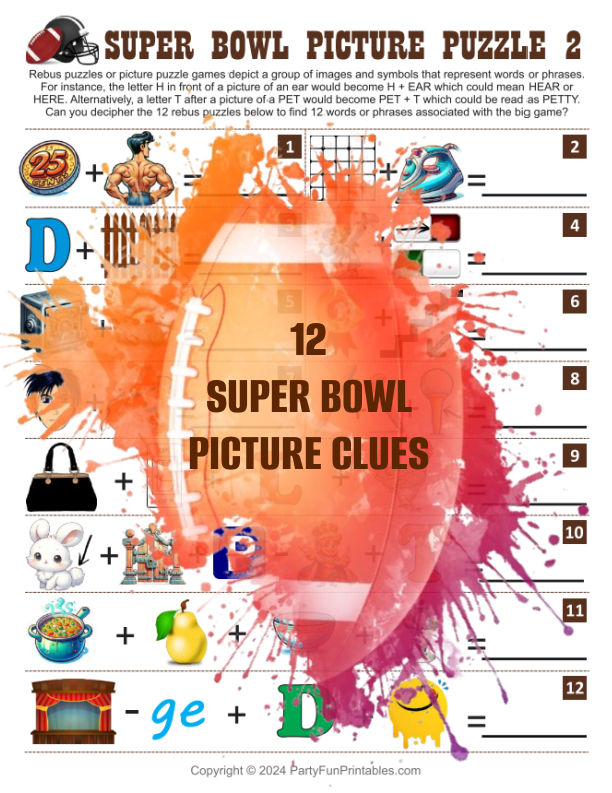 Super Bowl Rebus Picture Puzzle