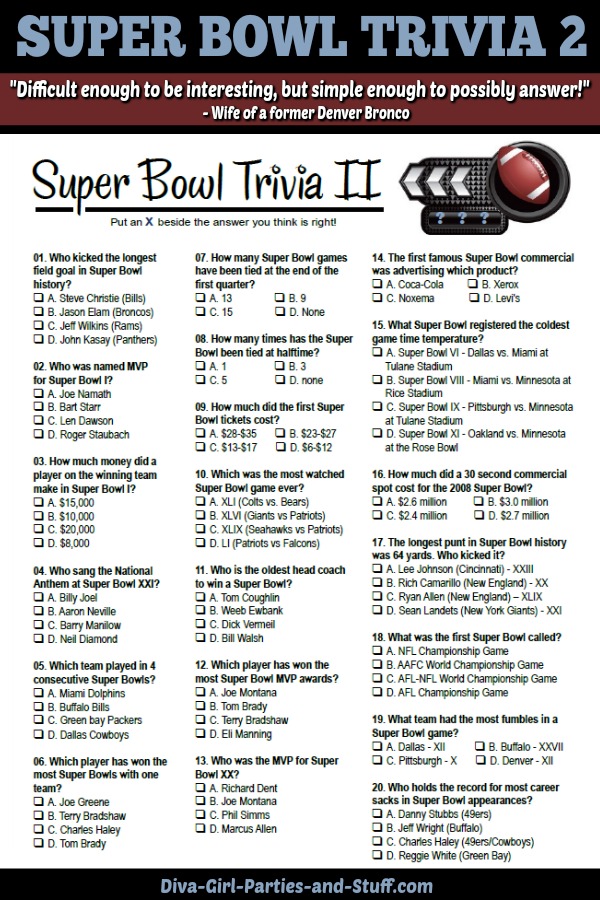 Football Trivia in 2023 Football trivia, Nfl fans, Drinking games for parties