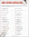 Printable Family Reunion Scavenger Hunt