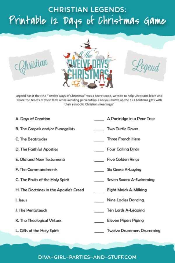 Christian Legends: 12 Days of Christmas Game
