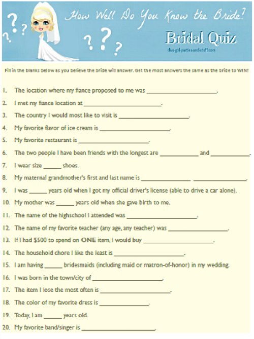 how well do you know the bride how well do you know the bride