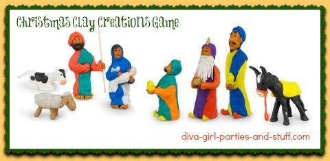 holiday Pictionary, Christmas charades with playdough