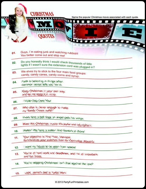 Christmas Movie Quotes Trivia