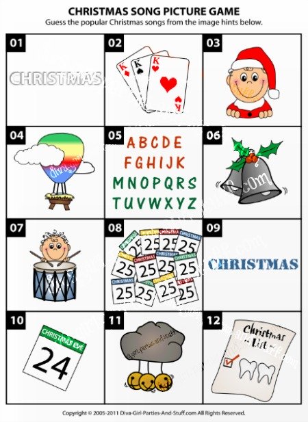 Christmas song picture game