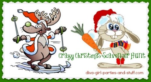 green nosed reindeer, easter bunny santa, christmas scavenger hunt