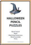 halloween puzzles and printable games