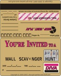 credit card mall scavenger hunt invitation credit card mall scavenger hunt invitation