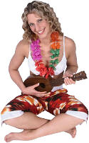 tropicl girl playing ukelele