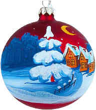Christmas snow scene ornament