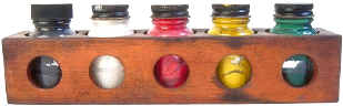 box of acrylic paints