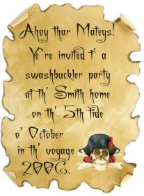 pirate party invitation wording