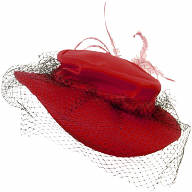 Fancy Red Hat with Black Netting