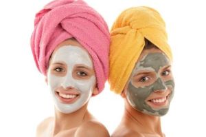 teens wearing spa face masks