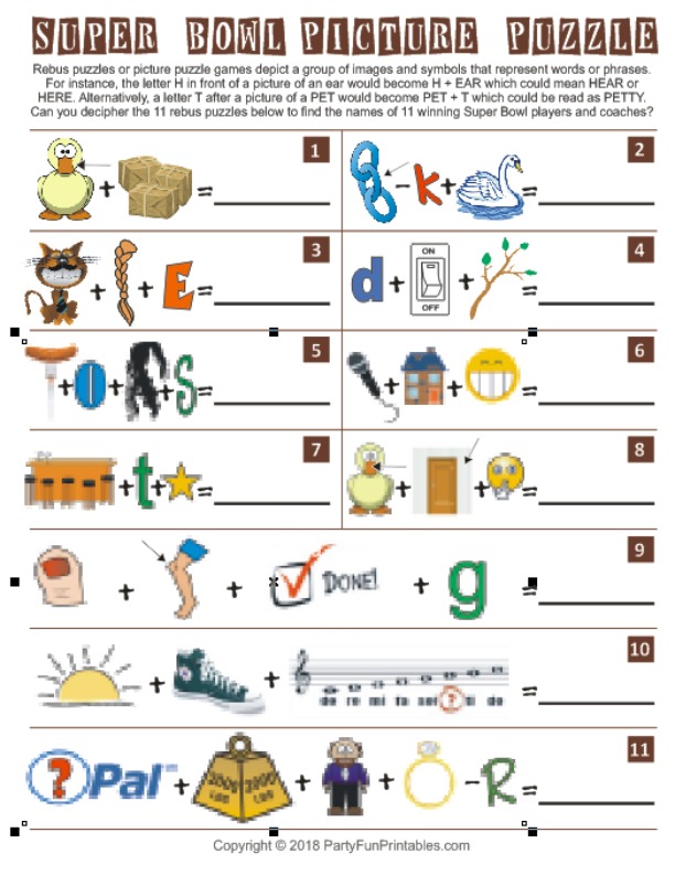 Super Bowl Picture Puzzle