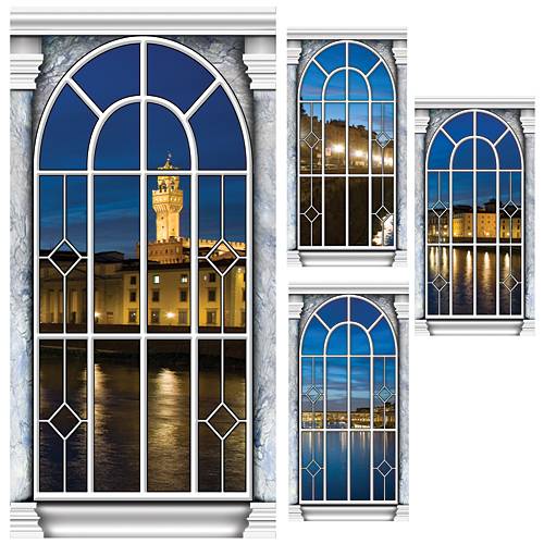 Window Scene Backdrop for a Venice Nights Valentine Party